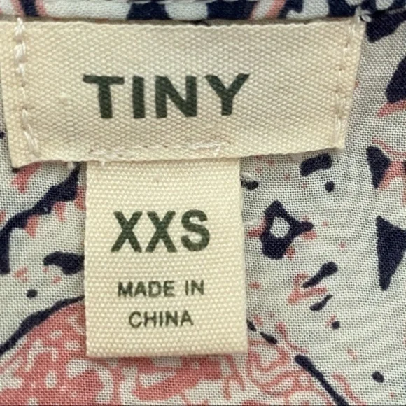 ANTHROPOLOGIE/TINY cream, blue with mauve “Caviana” shirt dress in size XXS. EUC - Picture 9 of 11